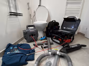 Furet électrique et caméra d’inspection déployés sur une intervention